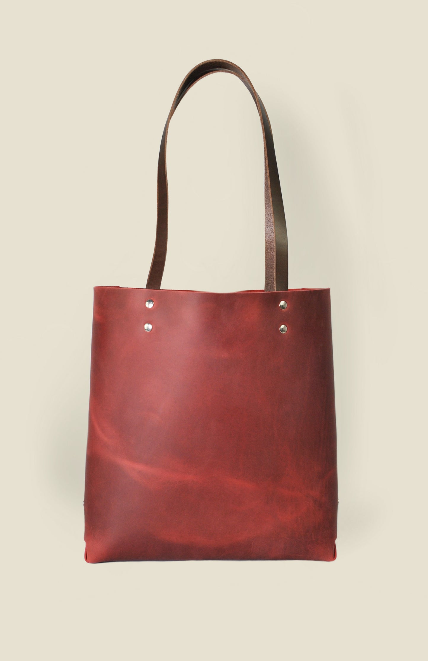 Leather Bear Tote Distressed Red Everyday Carry