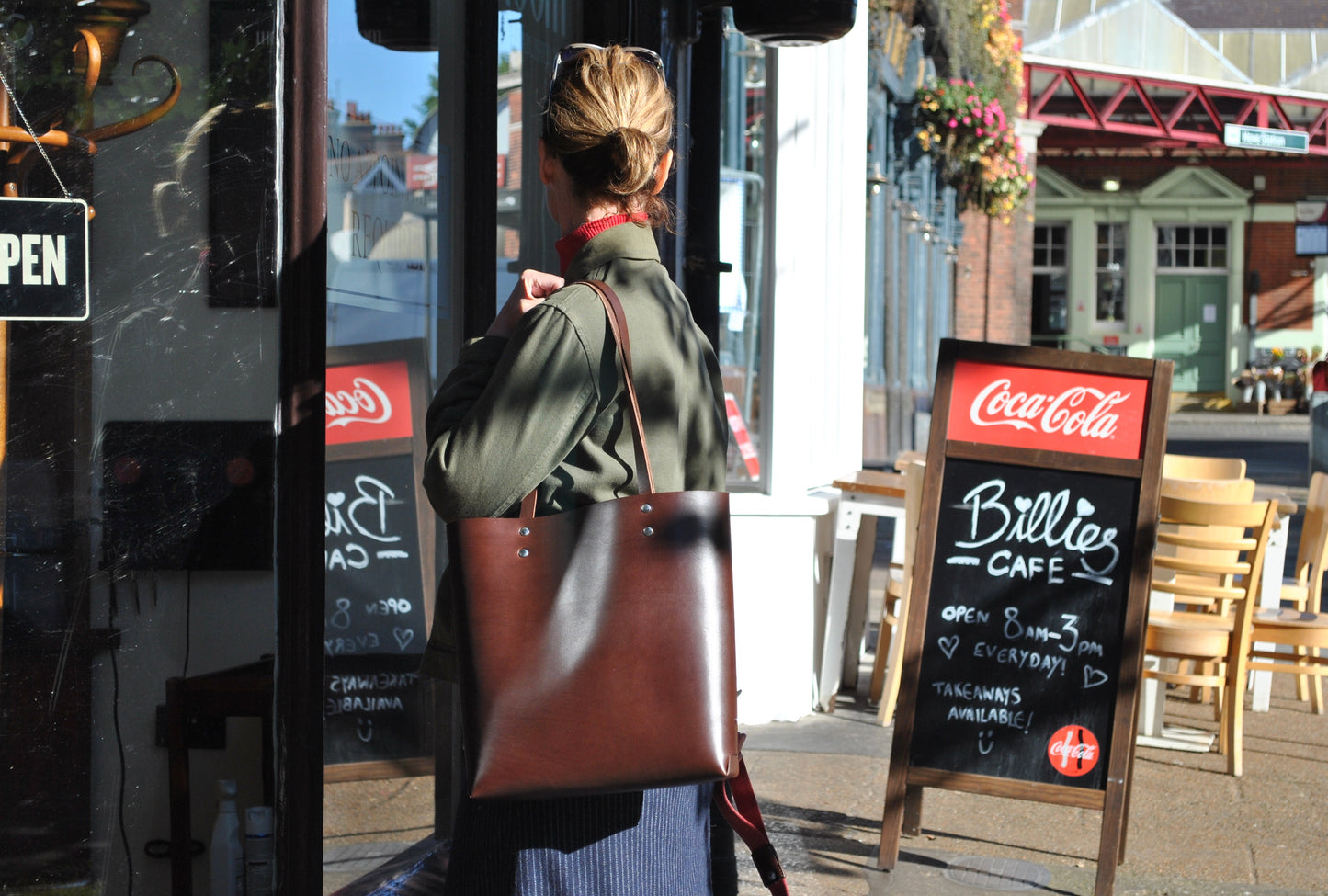 Leather Bear Tote Chestnut Everyday Carry