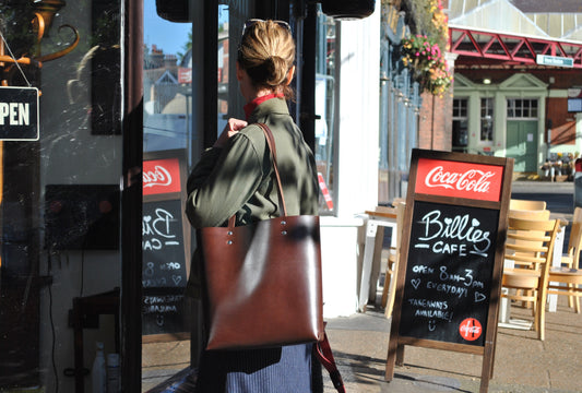 Leather Bear Tote Chestnut Everyday Carry