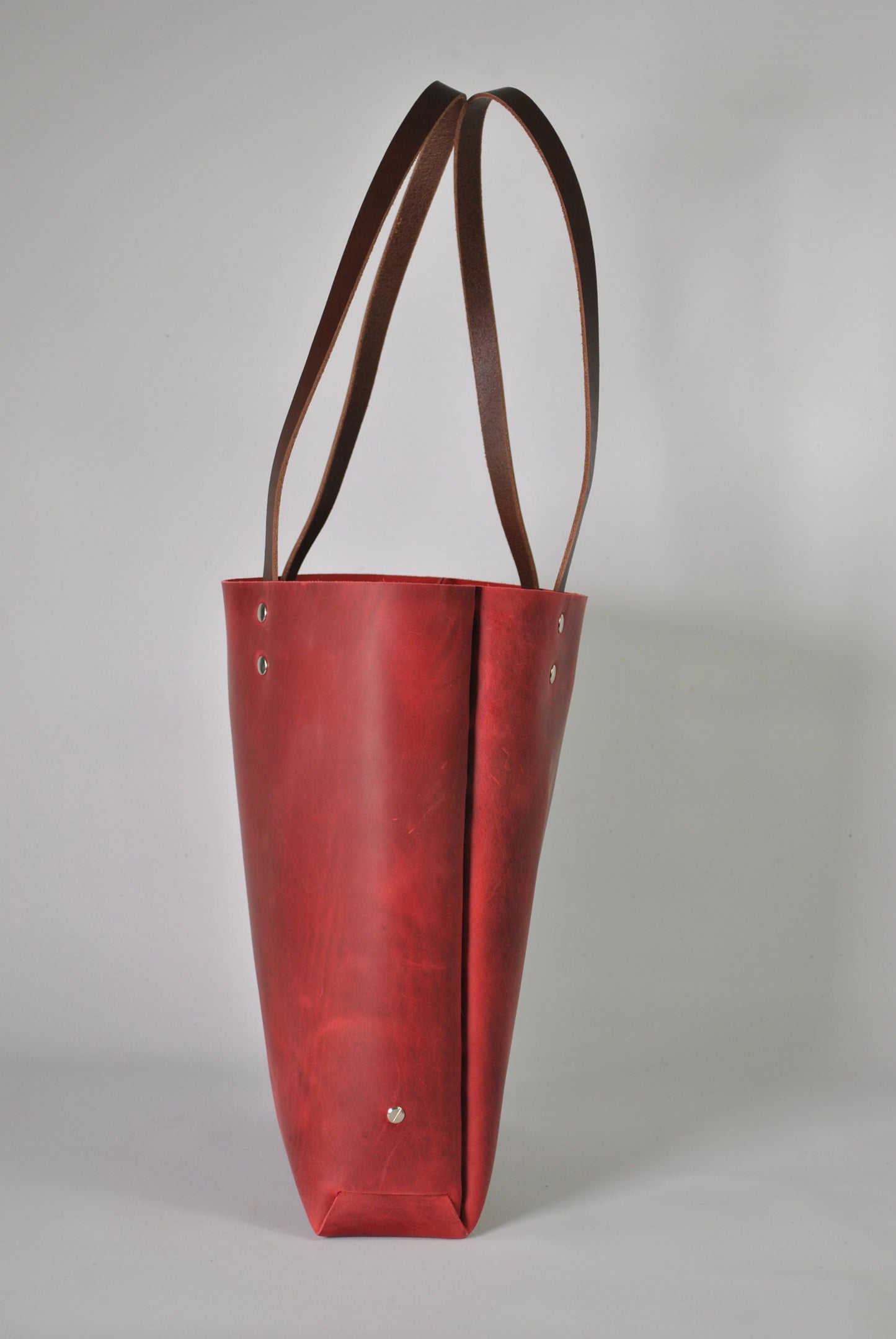 Leather Bear Tote Distressed Red Everyday Carry