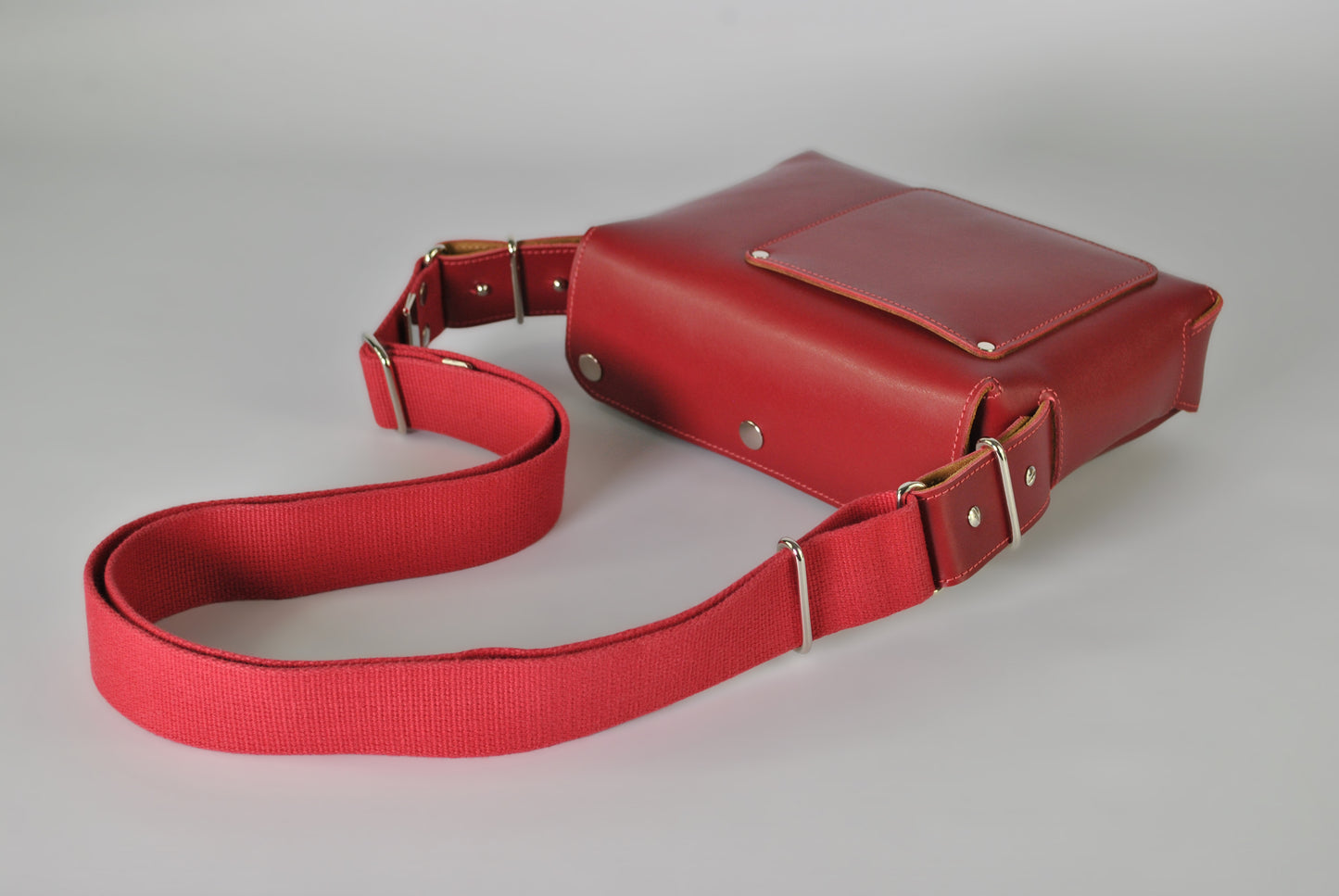 Classic Red Leather Fox Bag