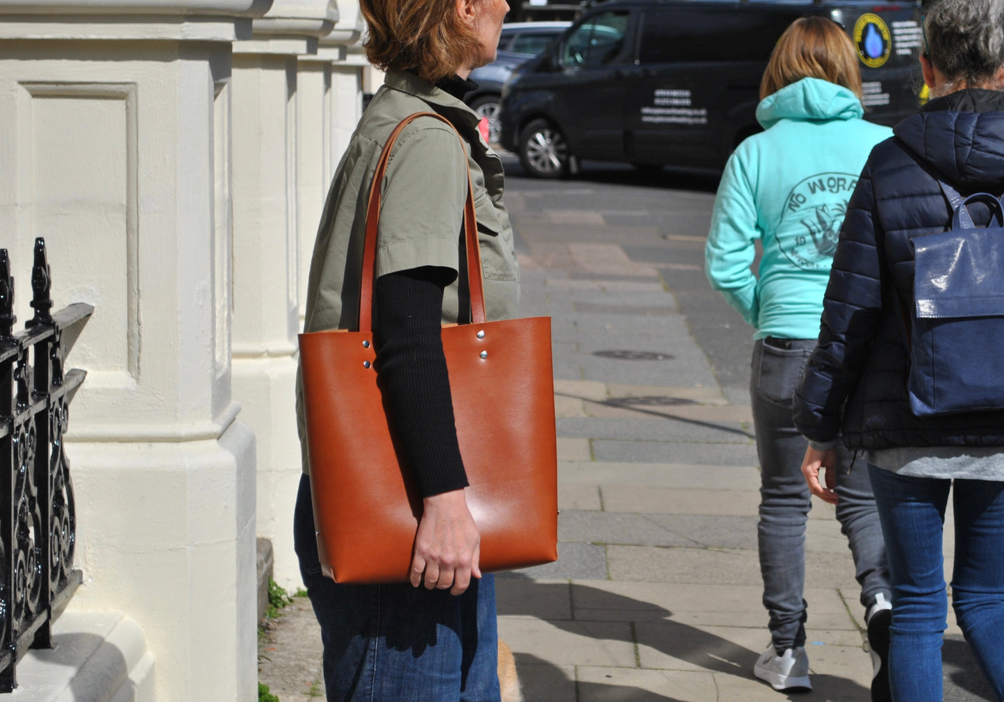 Leather Bear Tote Tan Everyday Carry